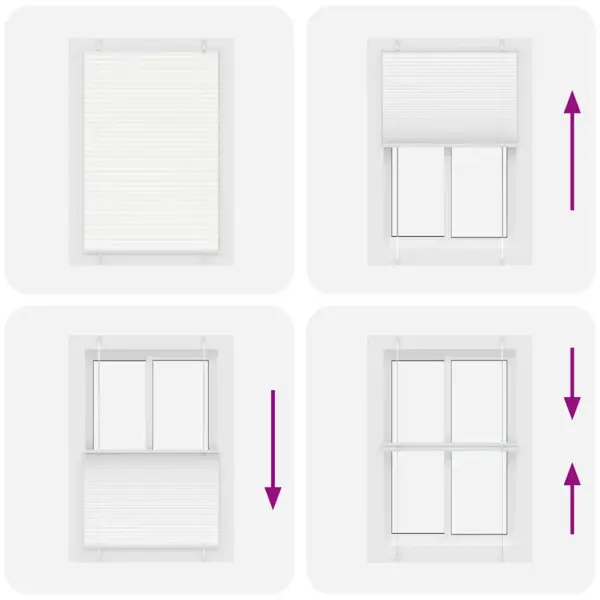 Valge plisseeritud ruloo, 85 x 150 cm, 100% polüester, kahe paigaldusviisiga – 7