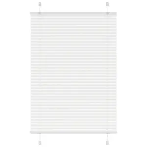 Valge plisseeritud ruloo privaatsuse ja päikesekaitsega, 95 x 150 cm