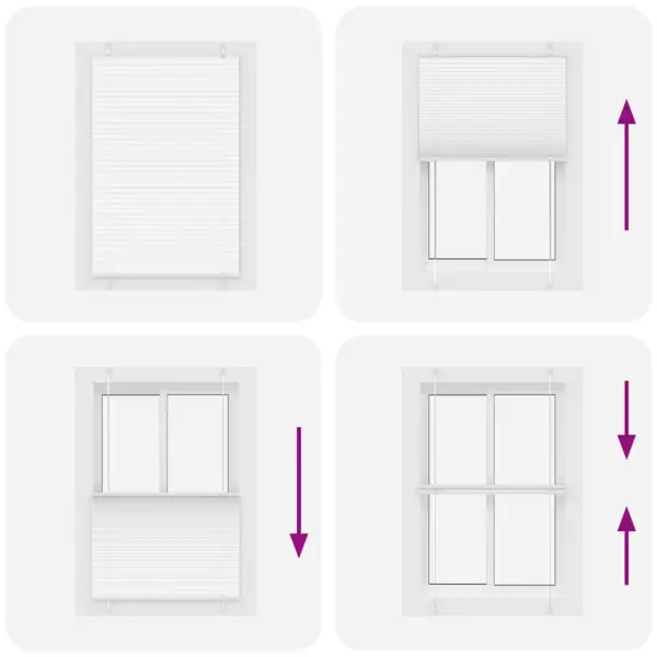 Valge plisseeritud ruloo privaatsuse ja päikesekaitsega, 95 x 150 cm – 7