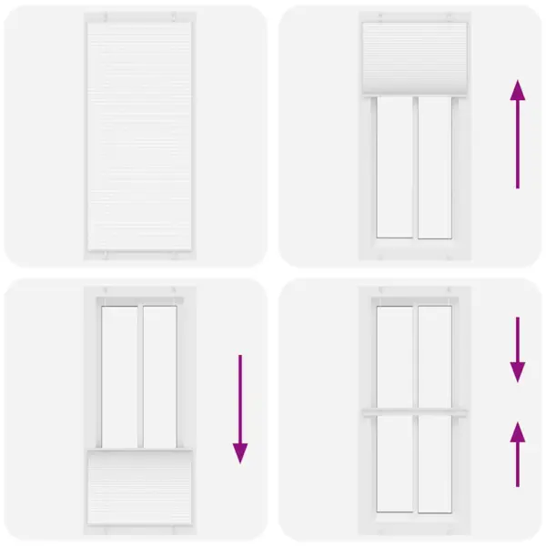 Plisseeritud ruloo privaatsuse ja päikesekaitsega, valge, 95 x 200 cm, kanga laius 94,4 cm – 7
