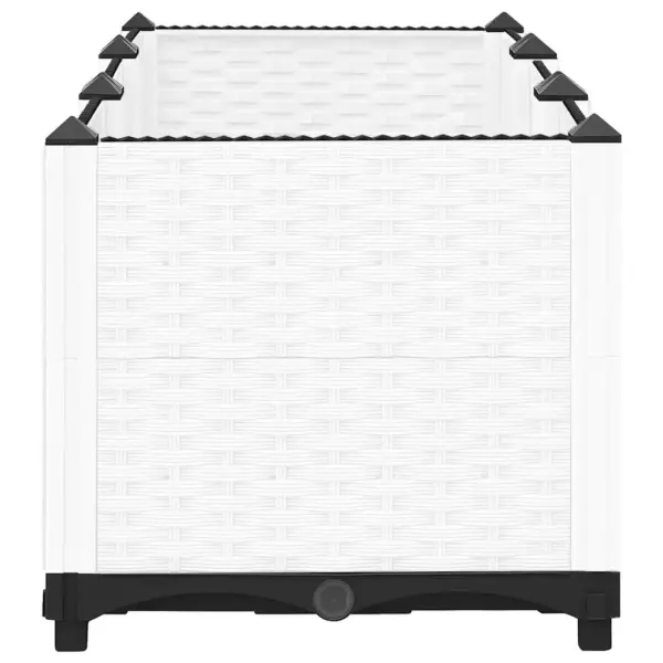 Taimelava rotangimustriga, valge polüpropüleen, 120 x 40 x 38 cm – 5