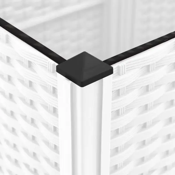 Polüpropüleenist taimelava rotangimustriga, valge, 160 x 40 x 38 cm – 7