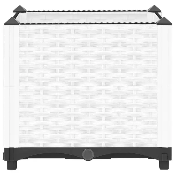 Valge rotangimustriga taimelava, polüpropüleen, 40 x 40 x 38 cm – 4