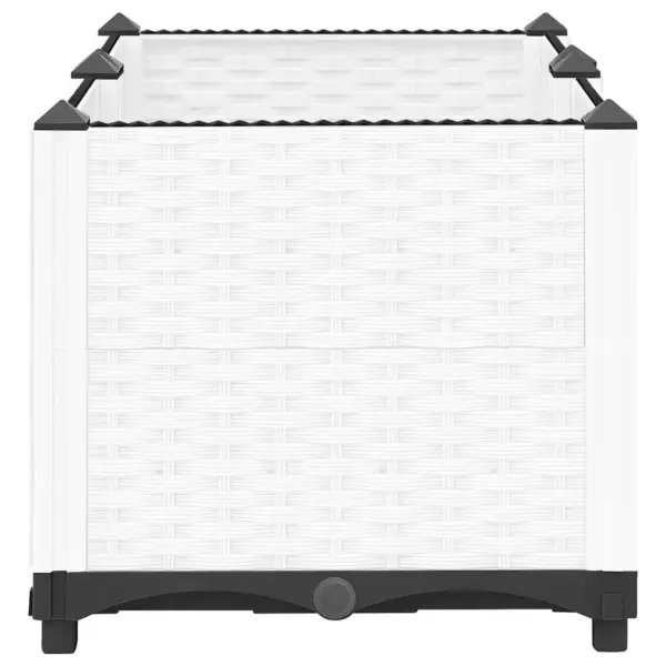 Taimelava rotangimustriga, valge polüpropüleen, 80 x 40 x 38 cm – 5