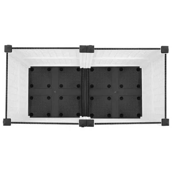 Taimelava rotangimustriga, valge polüpropüleen, 80 x 40 x 38 cm – 6