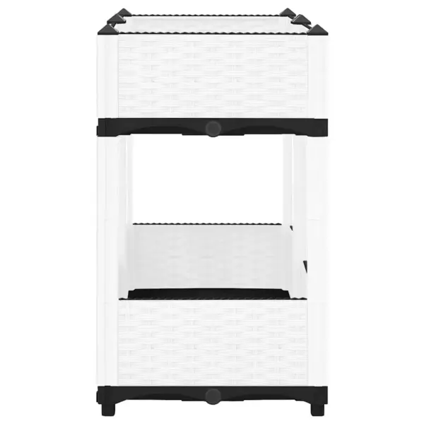 Taimelava rotangimustriga, valge polüpropüleen, 80 x 40 x 71 cm – 4