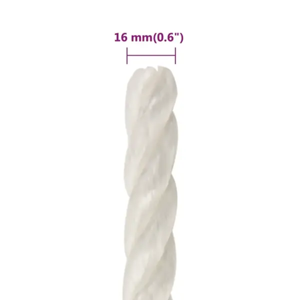 Polüpropüleenist töököis, valge, 16 mm, 25 m - 6