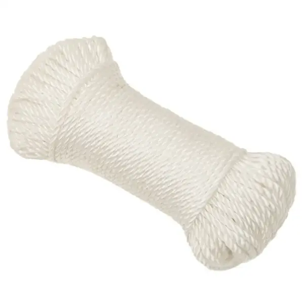 Valge polüpropüleenist töököis, 3 mm, 50 m – 2