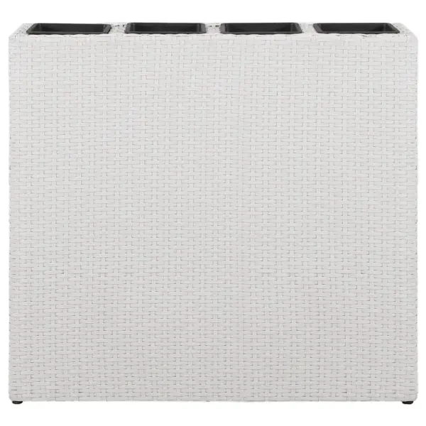 Valge polürotangist taimekast 4 eemaldatava potiga, 79 x 22 x 76 cm – 4