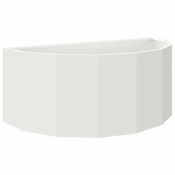 Poolringikujuline terasest taimekast, valge, 90 x 45 x 35 cm – 2