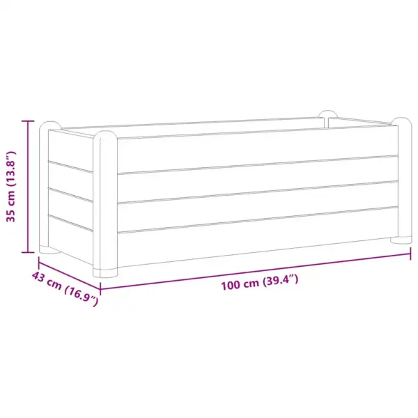 Aia taimelava PP-st, valge, 80 l, 100 x 43 x 35 cm – 6