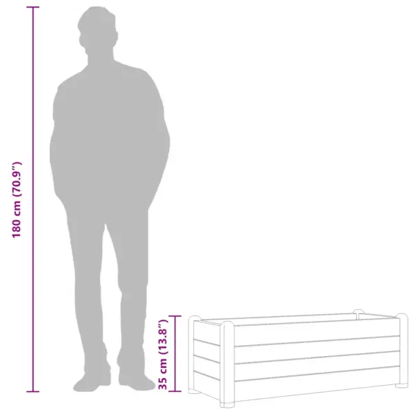 Aia taimelava PP-st, valge, 80 l, 100 x 43 x 35 cm – 7