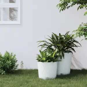 Valge taimekast eemaldatava sisekastiga, PP-rotang, 30 x 27 cm, 15/15,3 l
