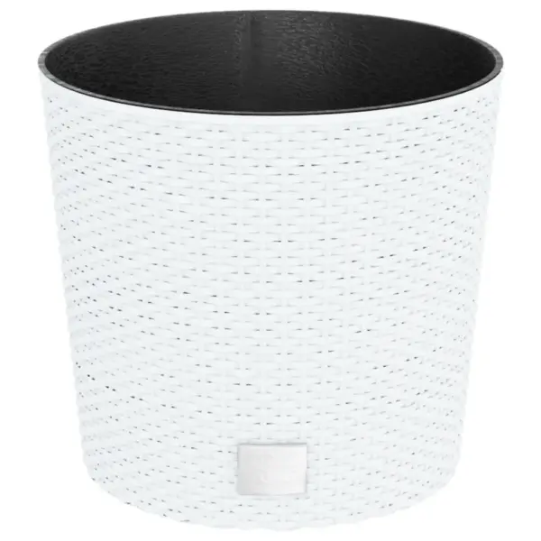 Valge taimekast eemaldatava sisekastiga, PP-rotang, 30 x 27 cm, 15/15,3 l – 2