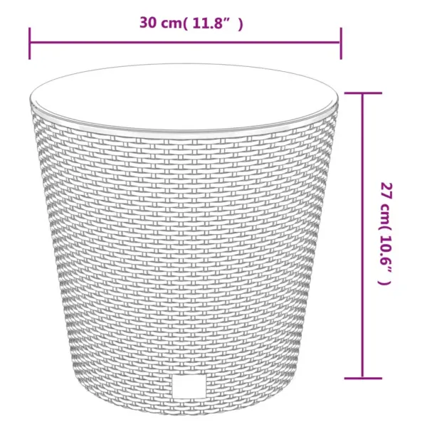Valge taimekast eemaldatava sisekastiga, PP-rotang, 30 x 27 cm, 15/15,3 l – 7