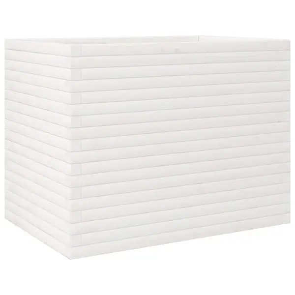 Valge ebatsuugapuidust aia taimekast, 90 x 60 x 68,5 cm – 2