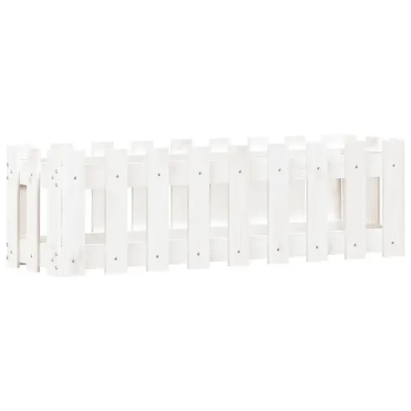 Valge männipuidust aiapiirde stiilis kõrgendatud taimelava, 100 x 30 x 30 cm – 2