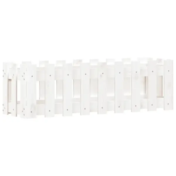 Valge männipuidust aiapiirde stiilis kõrgendatud taimelava, 100 x 30 x 30 cm – 4