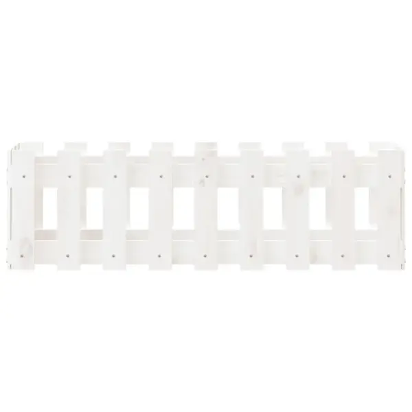 Valge männipuidust aiapiirde stiilis kõrgendatud taimelava, 100 x 30 x 30 cm – 5