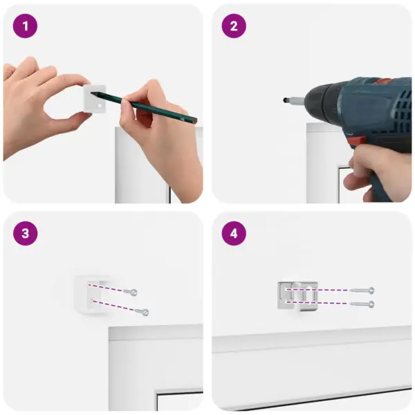 Veneetsia ribakardin, reguleeritav, valge PVC, 213 x 100 cm – 13