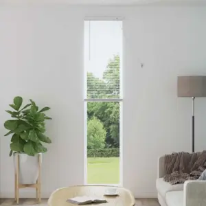 Veneetsia ruloo, reguleeritav, valge PVC, 213 x 40 cm