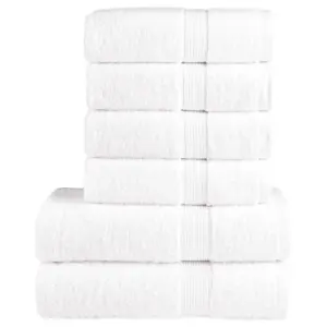 6-osaline valge rätikukomplekt SOLUND, 100% puuvill, 600 gsm, 4 käterätikut 50 x 100 cm ja 2 saunalina 70 x 140 cm