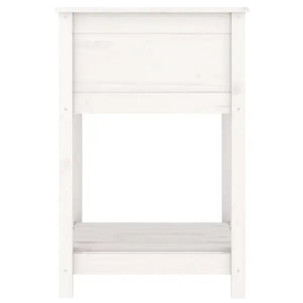 Valge männipuidust riiuliga taimekast, 54 x 54 x 81 cm – 6
