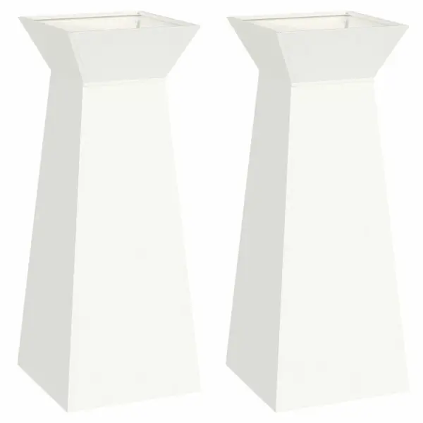 Valge samba istutusnõu välitingimustesse, 2 tk, 40 x 40 x 101 cm – 2