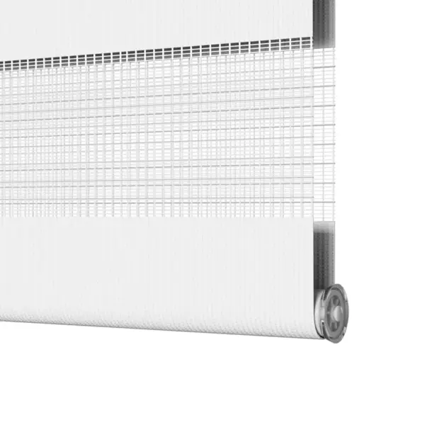 Valge sebra ruloo privaatsuse ja valguse reguleerimiseks, 110 x 230 cm, polüester, keti mehhanismiga – 12