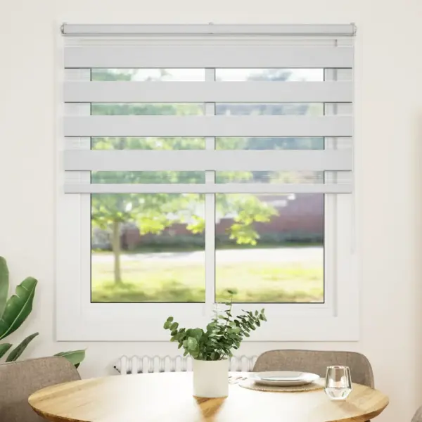 Valge sebra ruloo kettmehhanismiga, 125 x 150 cm, kanga laius 120,9 cm, polüester – 2