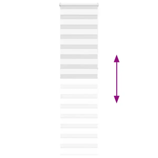 Valge sebra ruloo päev ja öö, 60 x 230 cm, kanga laius 55,9 cm, polüester – 5