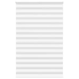 Valge sebraruloo kettmehhanismiga, 150 x 230 cm, polüester