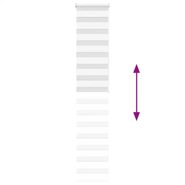 Valge sebraruloo kettmehhanismiga, 50 x 200 cm, 100% polüester – 5