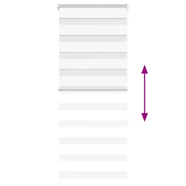 Valge sebraruloo päev-öö ruloo aknale, 55 x 150 cm, 100% polüester, alumiiniumsiiniga – 5