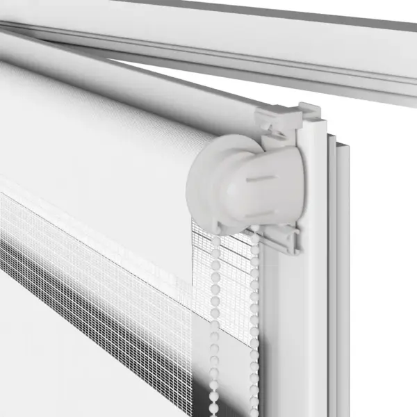 Valge sebraruloo kettmehhanismiga, 85 x 230 cm, 100% polüester – 11