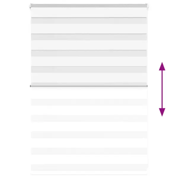 Triibuline sebraruloo privaatsuse ja valguse reguleerimiseks, valge, 95 x 100 cm, polüester – 5