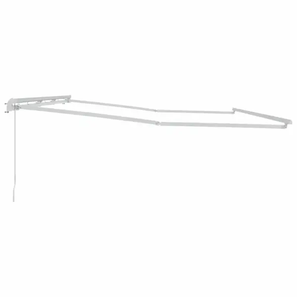 Käsitsi sissetõmmatav terrassivarikatus, valge alumiinium, 600 x 300 cm – 5