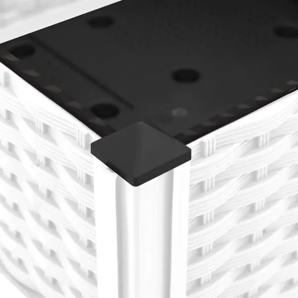 Valge polüpropüleenist taimelava rotangimustriga, 40 x 40 x 23 cm – 6