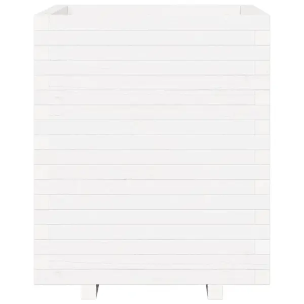 Valge täismännipuidust aia taimekast, 60 x 60 x 72,5 cm – 5