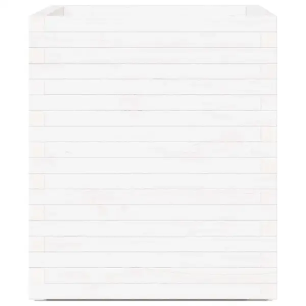 Valge täismännipuidust aia taimekast, 60 x 60 x 72,5 cm – 6