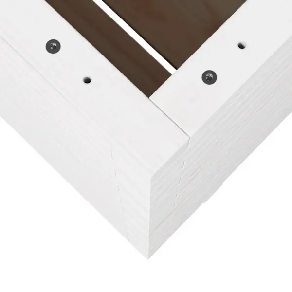 Valge täismännipuidust aia taimekast, 60 x 60 x 72,5 cm – 8