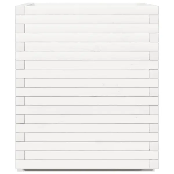 Valge täismännipuidust aia taimekast, 90 x 60 x 72,5 cm – 6