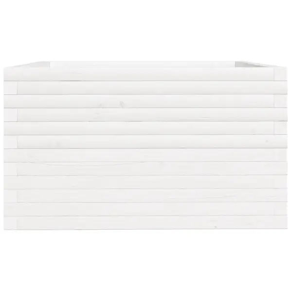 Valge aia taimekast täispuidust, 80 x 80 x 49,5 cm – 6