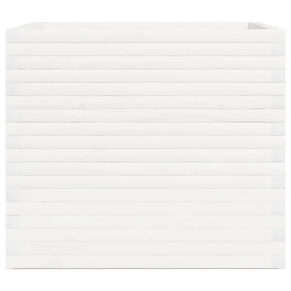 Valge täispuidust aia taimekast, 80 x 80 x 72 cm – 6