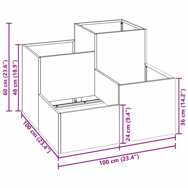 Aia istutuskast terasest, valge, 100 x 100 x 60 cm – 12