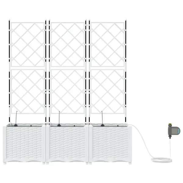 Aia istutuskast ronitaimedele, 3 tk, valge teras, 120 x 40 x 142 cm – 6