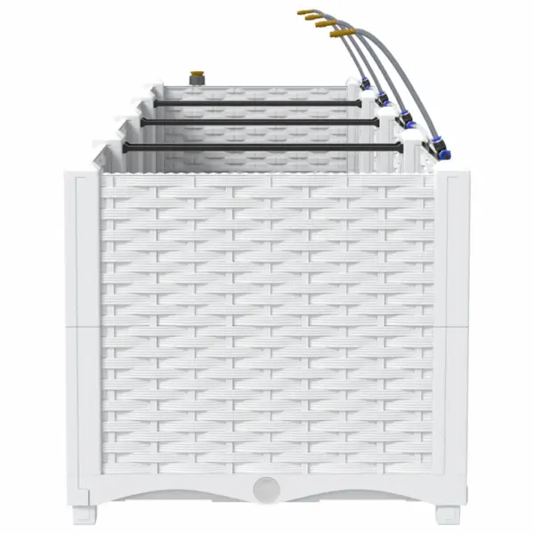 Valge terasest aia istutuskast kastmissüsteemiga, 4 osa, 160 x 40 x 37,5 cm – 7