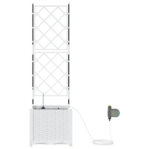 Valge terasest aia istutuskast trelliseinaga, 40 x 40 x 142 cm – 6