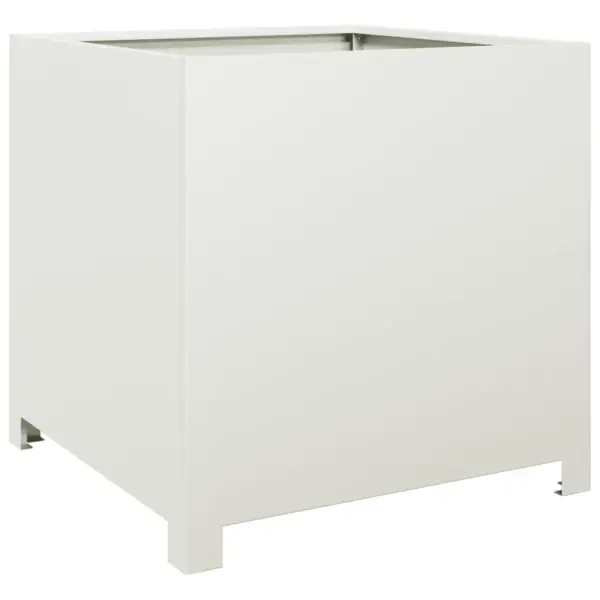 Valge terasest aia taimekast põhjaga, 50 x 50 x 50 cm – 2