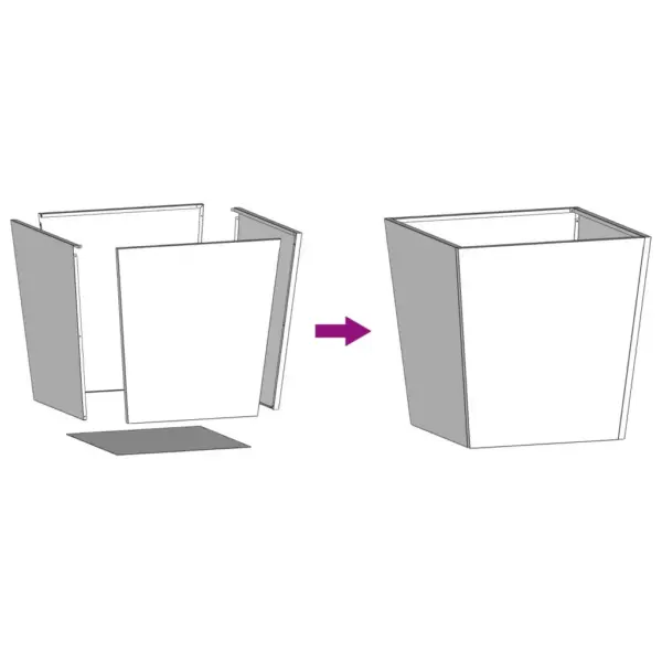 Valge terasest aia taimekast põhjaga, 50 x 50 x 50 cm – 8